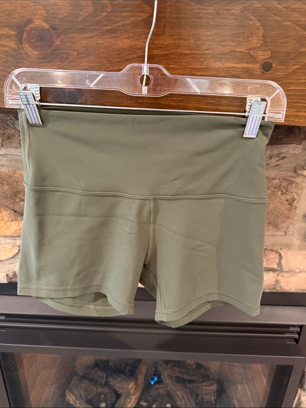 High-Rise Lululemin Olive Green Women's Athletic Shorts